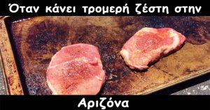 Όταν κάνει τρομερή ζέστη στην Αριζόνα, το μόνο που μπορείς να κάνεις είναι να ψήσεις μπριζόλες