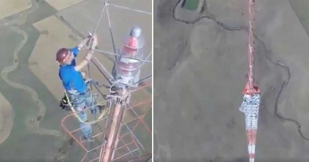 Άντρας αλλάζει μια λάμπα μισό χιλιόμετρο από τη γη και παίρνει 20.000 δολάρια μισθό