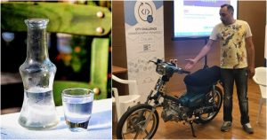Κρητικός έφτιαξε μηχανάκι που κινείται με τσικουδιά για καύσιμο